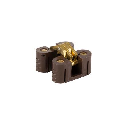 Oval Hinge, Brown Plastic/Steel YZP, 12x31x16mm, W/Brass