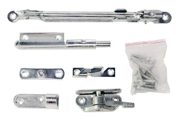 Window Fittings, Right, 6 Parts+Screws,Steel & Zamak, BZP