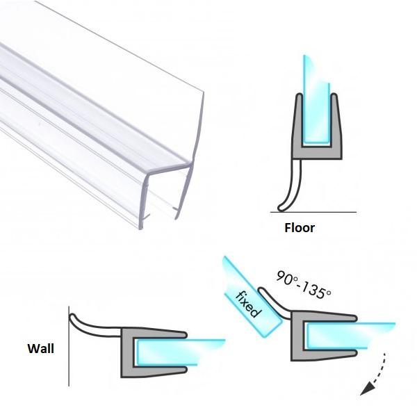 PVC Seal Glass To Floor, S-5714, 2,5 Mtr, F/6mm Glass