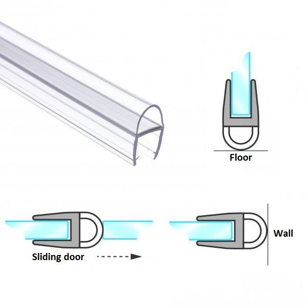 PVC Seal Glass To Floor, S-5708, 2,5 Mtr, F/6mm Glass