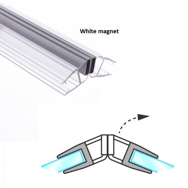 PVC Seal Glass To Glass, White Magnet, 135DG, S-5712, F/6mm,