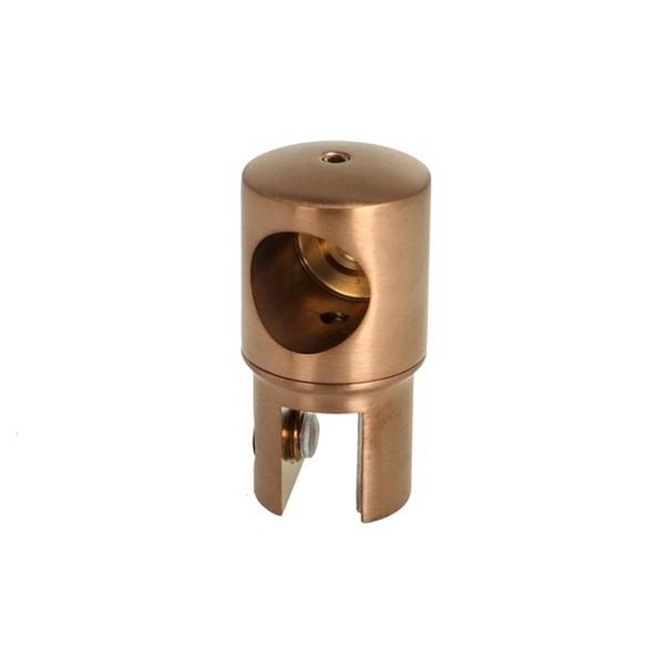 Bar To Glass Bracket, F/ø19mm Tube, Brushed Copper, 8-10mm.