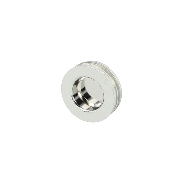 Glass Door Pull, Brass, ø30x9mm, Bore 25mm, Chrome Plated