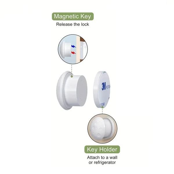 Extra Magnet Key W/Bottom Base, White, For Lock 22.04.121