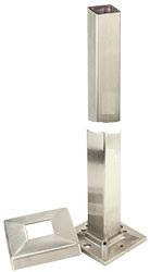 Square Baluster Post, No Holes, SS316 Brushed,40x40x2x970mm