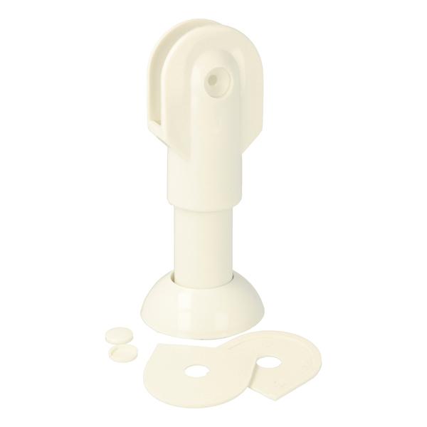 Toilet Cubicle Stand, 115-135mm, W/Cap, F/12-18mm, White PP