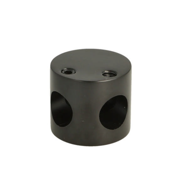 Tube Connector 2-Way, ø44x38mm, SS-304, Black Finish, F/ø19