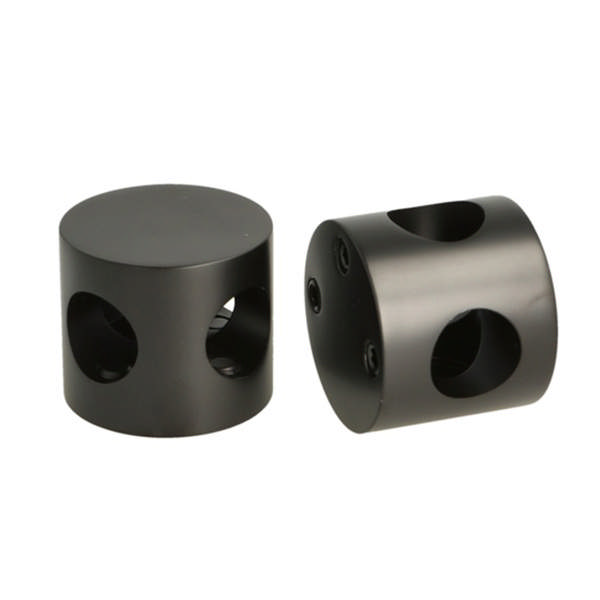 Tube Connector 3-Way, ø44x38mm, SS-304, Black Finish F/ø19mm