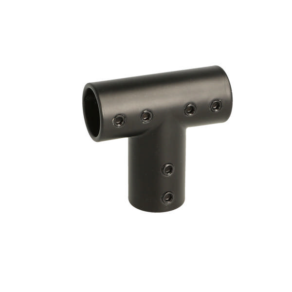 T-Shaped Connector F/3 Bars, 60x60mm, SS304, Black Finish,