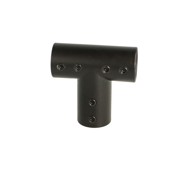 T-Shaped Connector F/3 Bars, 60x60mm, SS304, Black Finish,
