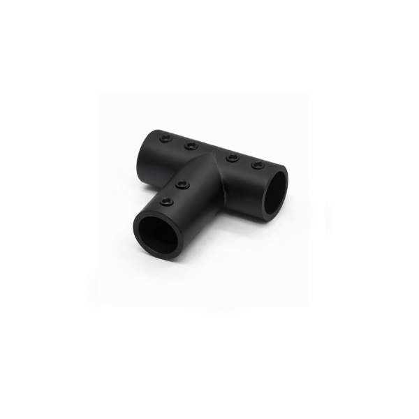 T-Shaped Connector F/3 Bars, 60x60mm, SS304, Black Finish,