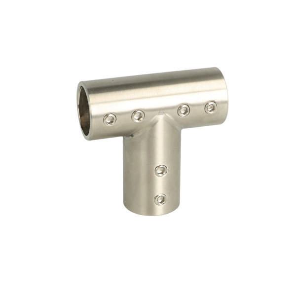 T-Shaped Connector F/3 Bars, 60x60mm, SS304,  F/ø19mm Tubes