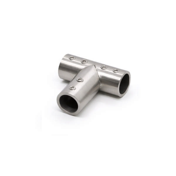T-Shaped Connector F/3 Bars, 60x60mm, SS304,  F/ø19mm Tubes