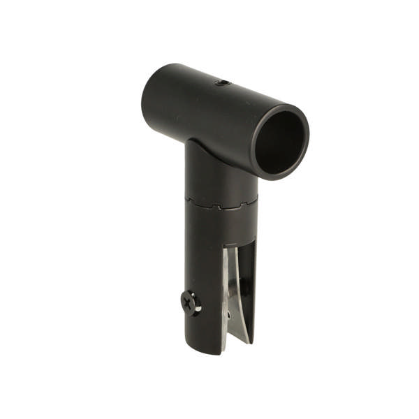 Adjust. T-Shaped Connector F/2 Bars & Panel, 60x93mm, Black