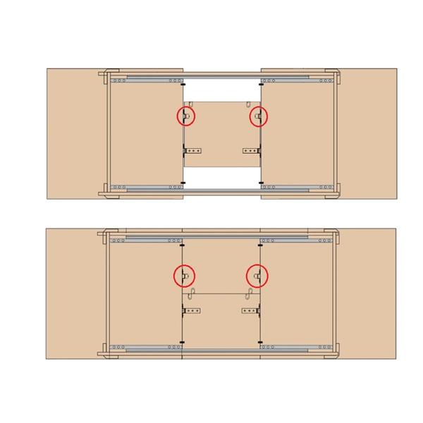 Support Roller, Black PP, F/Butterfly Table Leaves,Steel,BZP
